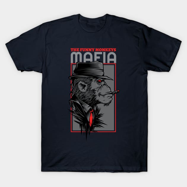 The funny monkey mafia T-Shirt by TeeZona